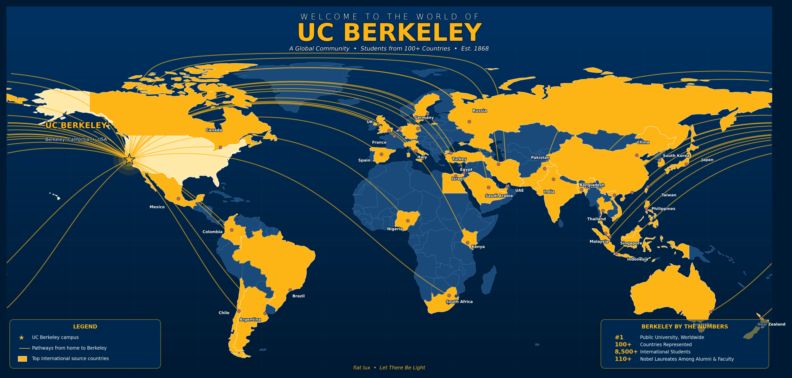 International students apply to UC Berkeley from all over the world.